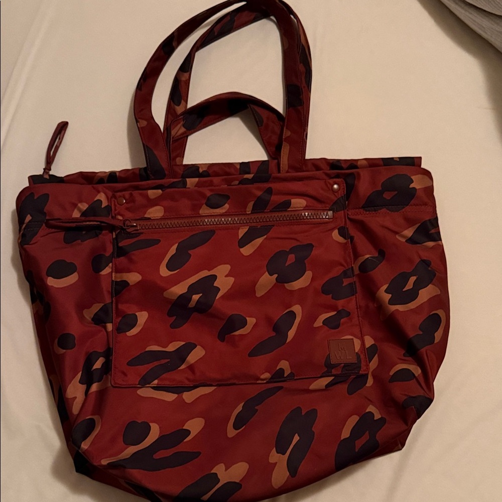 Madewell Red and Black Leopard Tote
